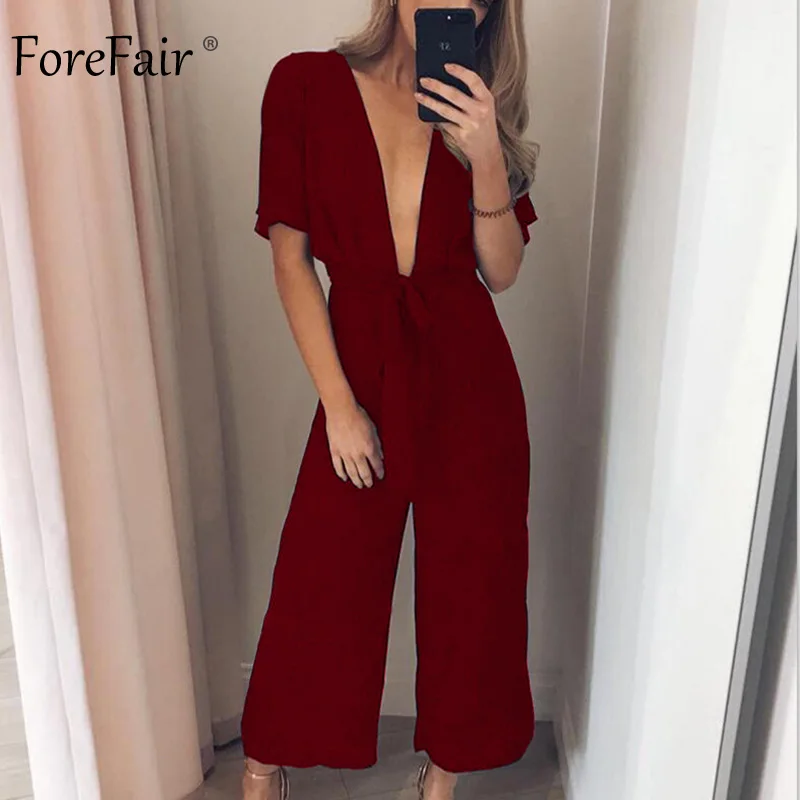 Forefair Boot Cut летний сексуальный комбинезон с высокой талией туника тонкие длинные