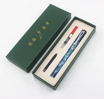 

Jinhao 301 diamond Fountain Pen High Quality Silver Steel Metal Ink Pens with 0.38mm Extra Fine Nib for Finance with Gift Case