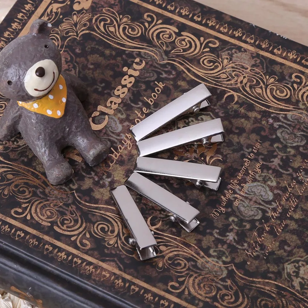 50Pcs DIY Barrette Teeth Hair Clips Utility Flat Single Prong Alligator Clips 3.2cm/4.5cm/5.5cm