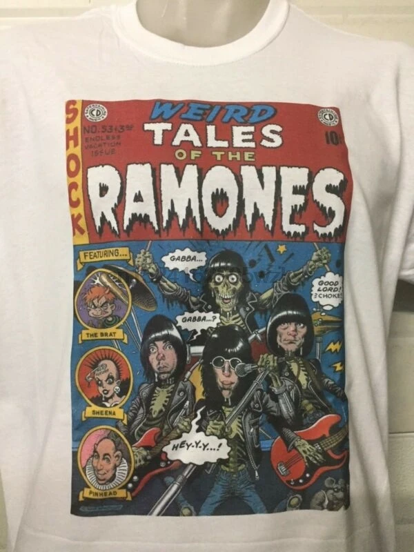 

RAMONES WEIRD TALES WHITE SHIRT punk cbgb's book poster