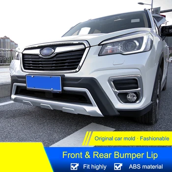 

QHCP ABS Front + Rear Bumper Protector Guard Plate Diffuser Bumpers Cover Stickers 1Pcs Car Accessories For Subaru Forester 2019