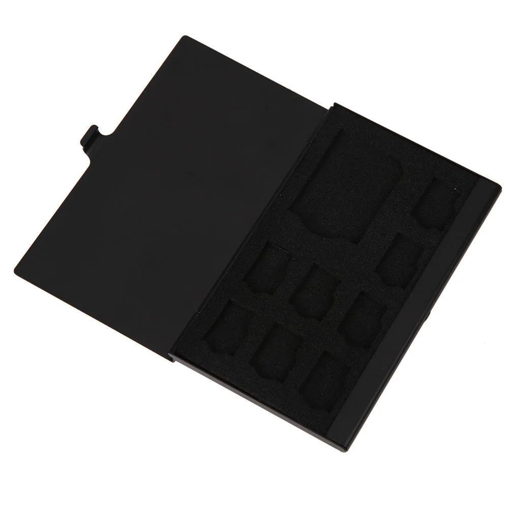 

Monolayer Aluminum Alloy 1SD 8TF Cards Micro Memory Case Storage Box Holder
