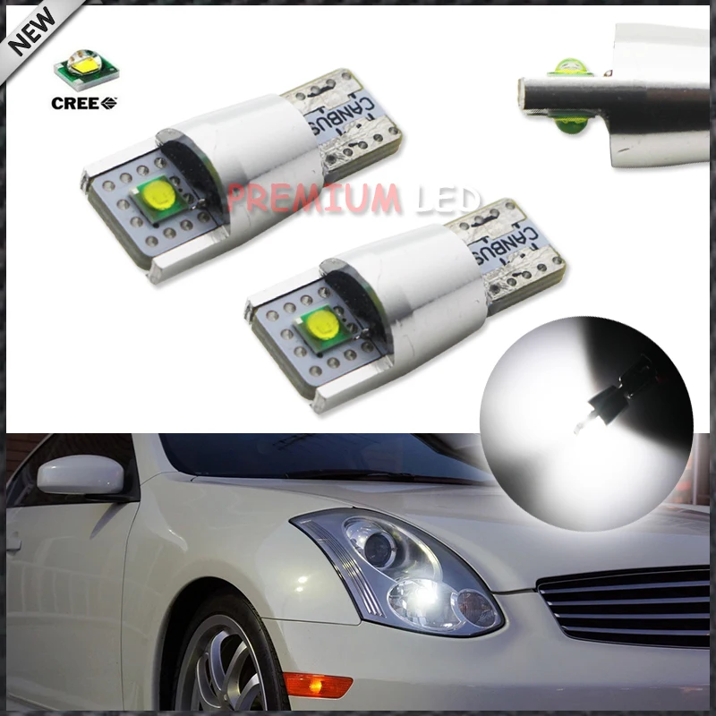 Ксеноновые белые светодиодные лампы 2 XPE 10 Вт 168 194 2825 W5W шт. запасные для