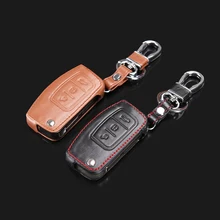 High-quality leather car remote control key leather cover for Ford Focus Focus 2 Focus3 sedan hatchback, auto parts