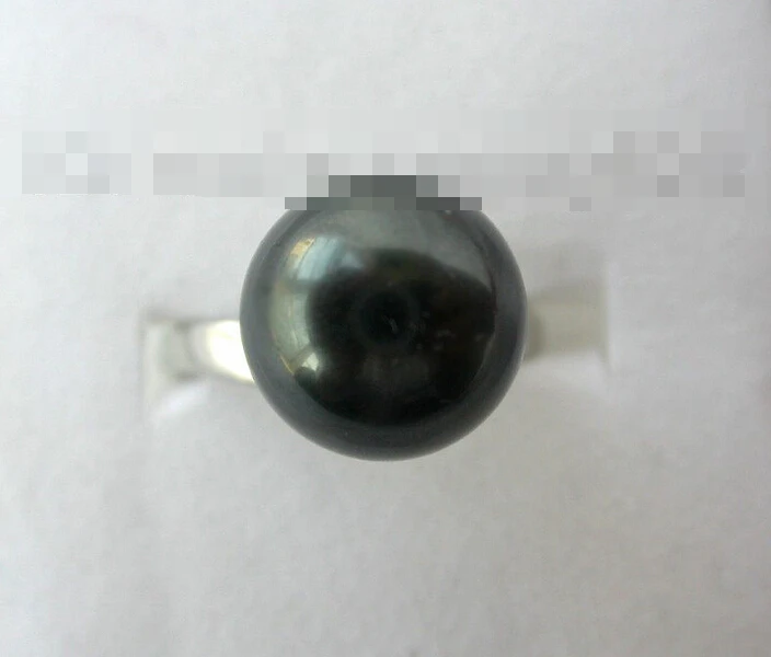 

00547 round black south sea shell pearl ring