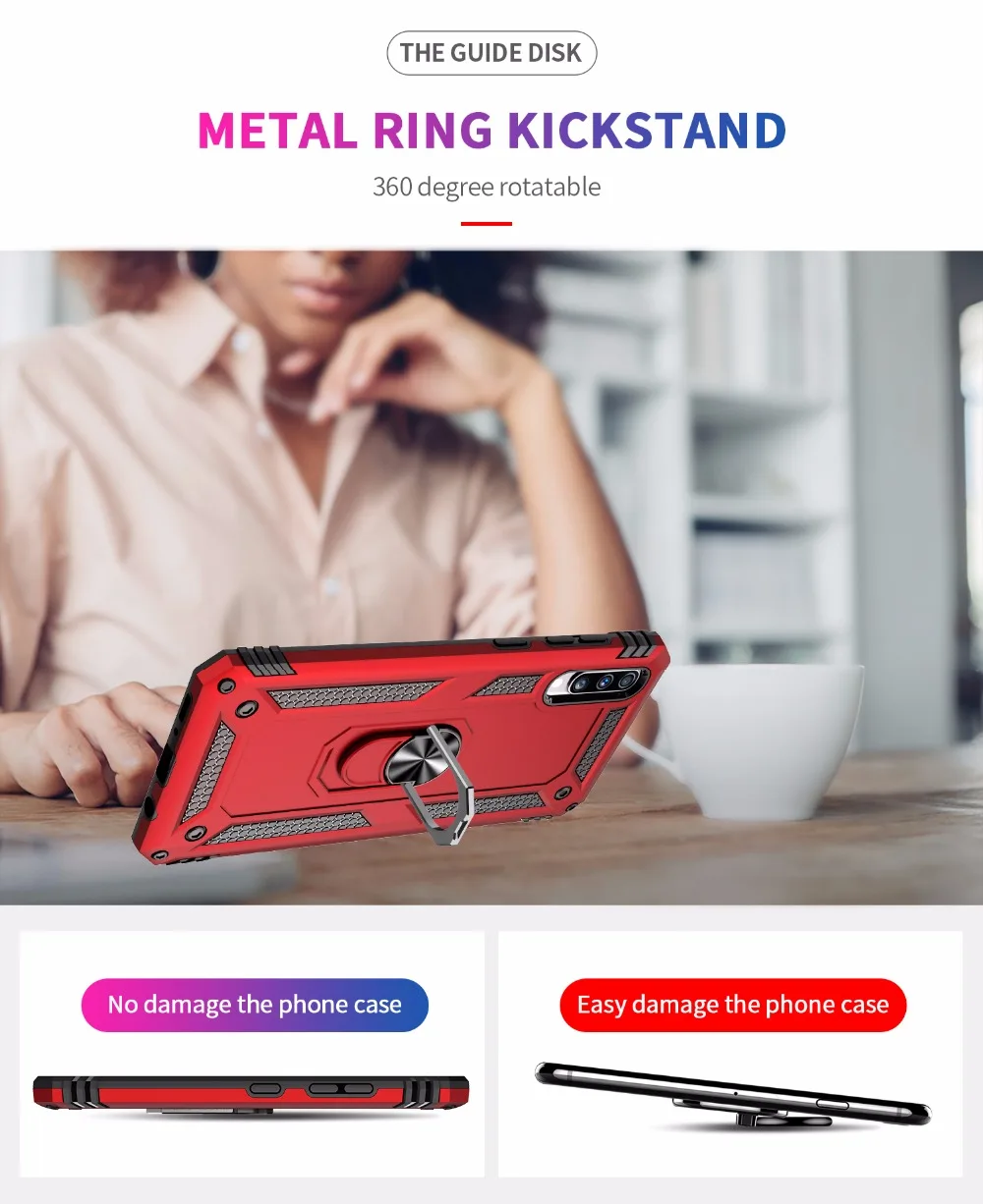 For Samsung Galaxy A50 case Holder StandArmor Hybrid Magnetic Bracket Finger Ring Cover For Samsung A10 A20 A30 A40 A50 A70 Case (16)
