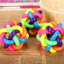 3pcs/set Pet dog dog toy ball bell sound weave colorful sounding ball twist Rainbow Ball chew Toys