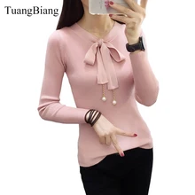 ^^Best Offers 2019 Autumn Ladies Spring New Long Sleeved Sweater Pullover Women Female Sweater Lace up Beading Butterfly Collar Basic Jumper ^^Best Offers 2019 Autumn Ladies Spring New Long Sleeved Sweater Pullover Women Female Sweater Lace up Beading Butterfly Collar Basic Jumper