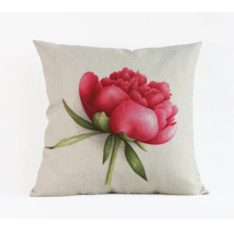 Современный скандинавский красный фиолетовый цветок бутон незабудки розовые цветы декоративные диванные подушки Чехлы для подушек автомобиля 45*45 см