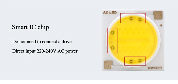 5 шт. светодиодный чип COB 18 Вт, 15 Вт, 12 Вт, 9 Вт, 7 Вт, 5 Вт, 3 Вт, 220 В, вход Smart IC Driver, подходит для DIY, прожектор, прожектор, холодный белый, теплый белый