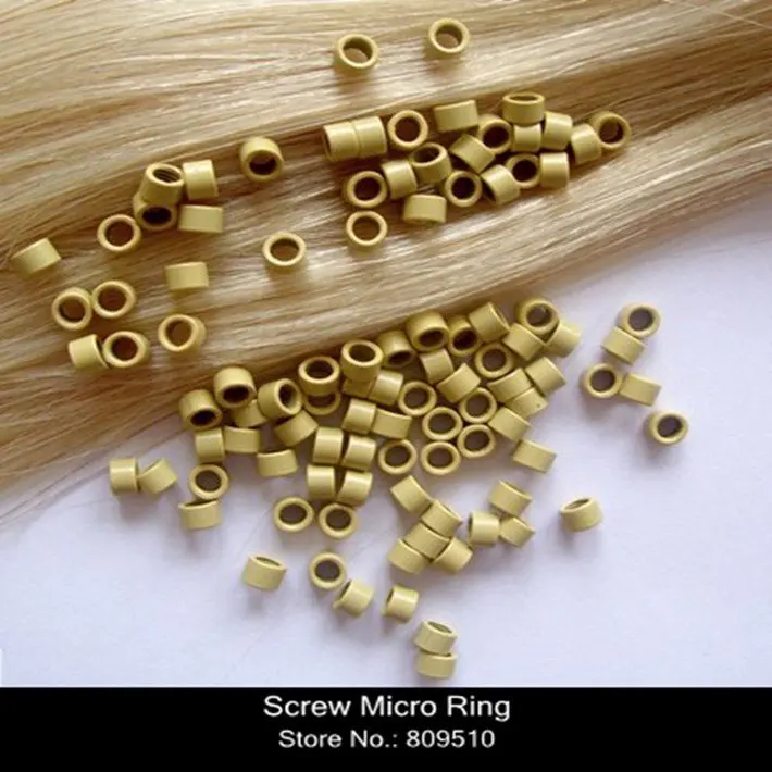 

5 Jars-5000pieces/Lot Blond # Screw Micro Ring/Links for Human Hair Extension