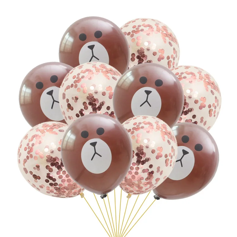 

10pcs Black Bear Latex Balloons 1st Birthday Wedding Anniversary Party Decorations Baby Shower Ballons Kids Toys Globos Boy Gift