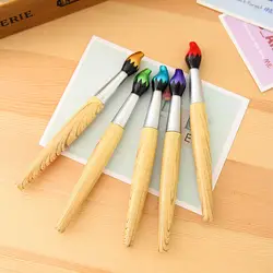 Kawaii Деревянный Шариковая ручка Творческий кисть Стиль шариковые ручки для детей студентов, пишущих подарок новый пункт школьные