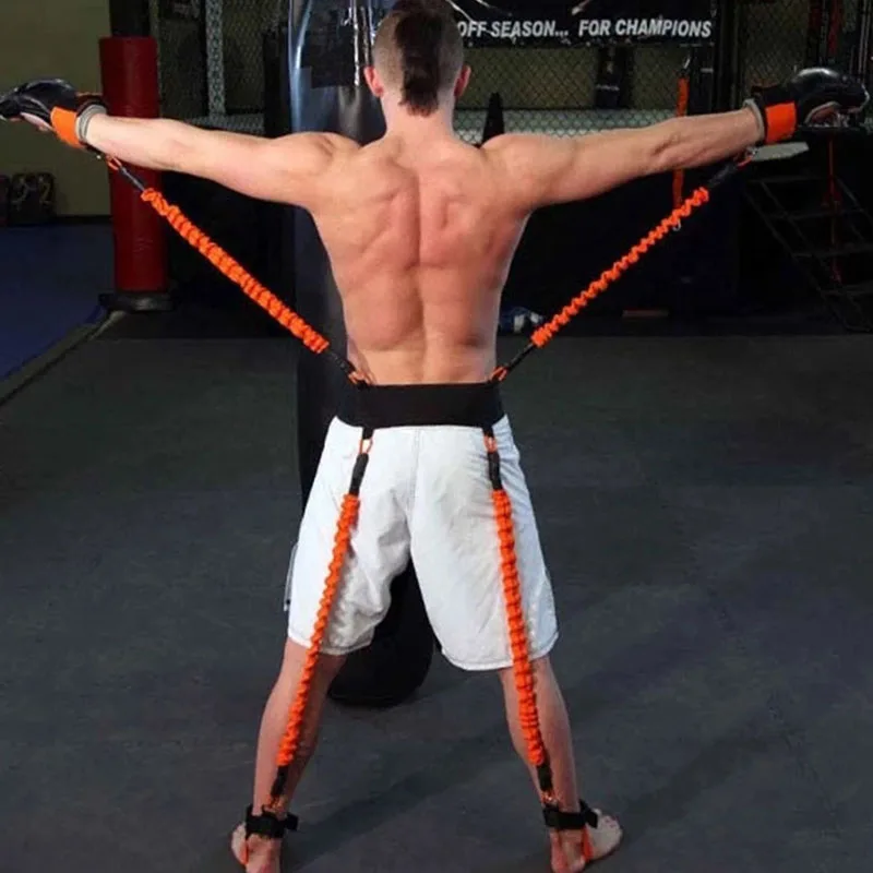 

150LBS Taekwondo Crossfit Jump Resistance Bands Boxing Leg Arm Physical Power Strength Explosive Force Training Belt