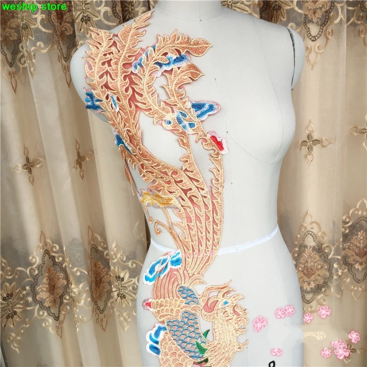 Высокое качество супер Великолепные Кружева Вышивка Патчи золотые ...