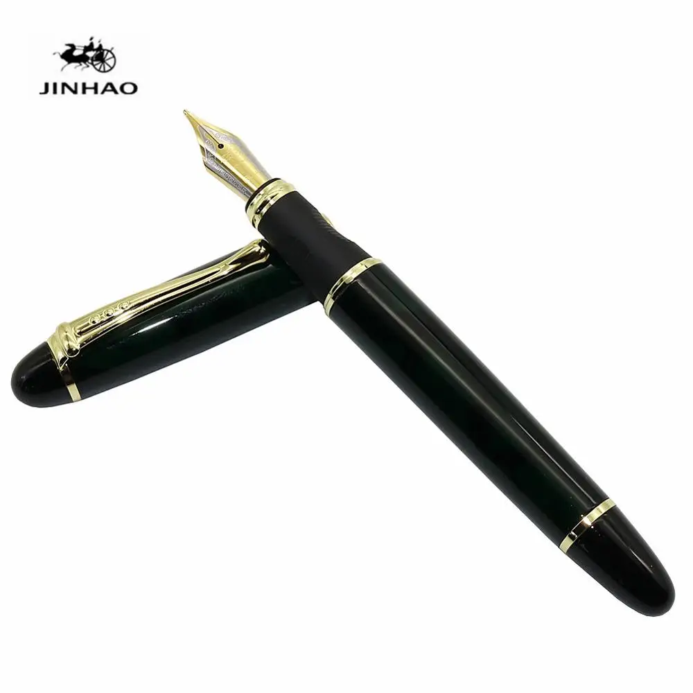 Jinhao X450 самопишущее перо полностью металлический золотой зажим роскошные ручки канцелярские принадлежности для студентов офисные школьные принадлежности - Цвет: dark green