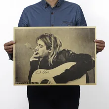 Cobain Nirvana líder fumar papel Kraft clásico Cartel de la película de Arte de decoración del hogar revistas Retro Posters y huellas