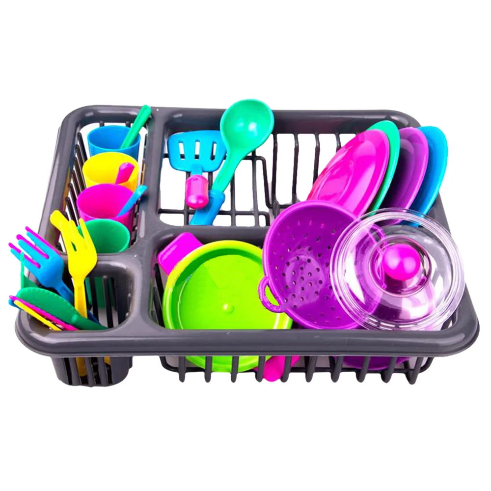 MrY 28 Pcs/set Children Play Pretend Toys Kitchen Cooking Tableware Playset Sink Dishes Play House Early Learning Toys