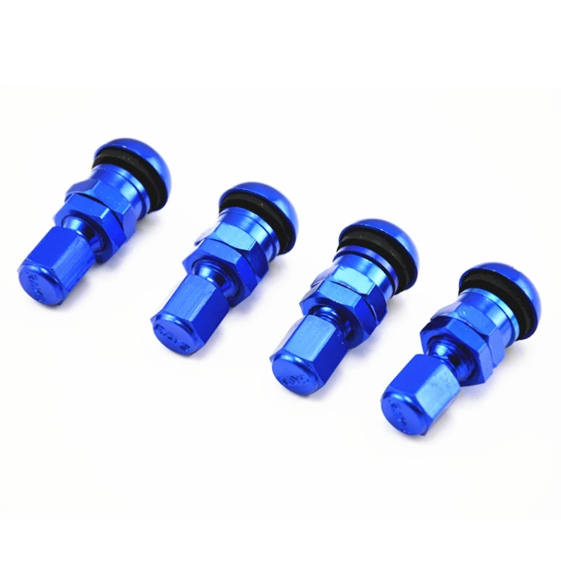 

Valve Stems 4 x Bolt-in Aluminum Car Tubeless Wheel Tire Valve Stems With Dust Caps Titanium color Blue Red Silver Free Shipping