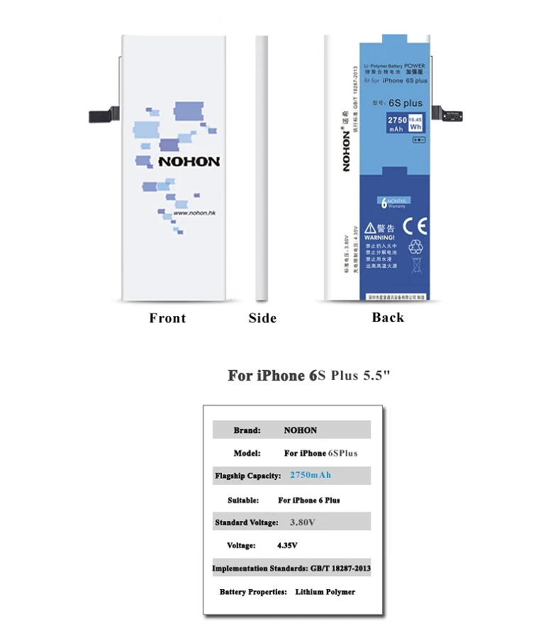 Battery For iPhone 6s Plus 5.5inch 2750mAh Details (01)