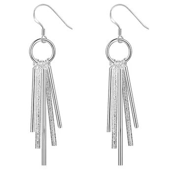 

wholesale charm women silver color personality wedding lady cute cylindrical earrings hot sell classic Women jewelry E026