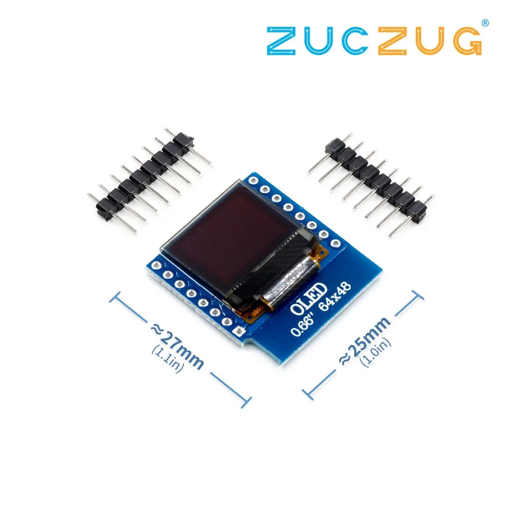 0 66 дюймовый oled дисплей модуль для WEMOS D1 MINI ESP32 AVR STM32 64x48 &quotЖК экран IIC I2C
