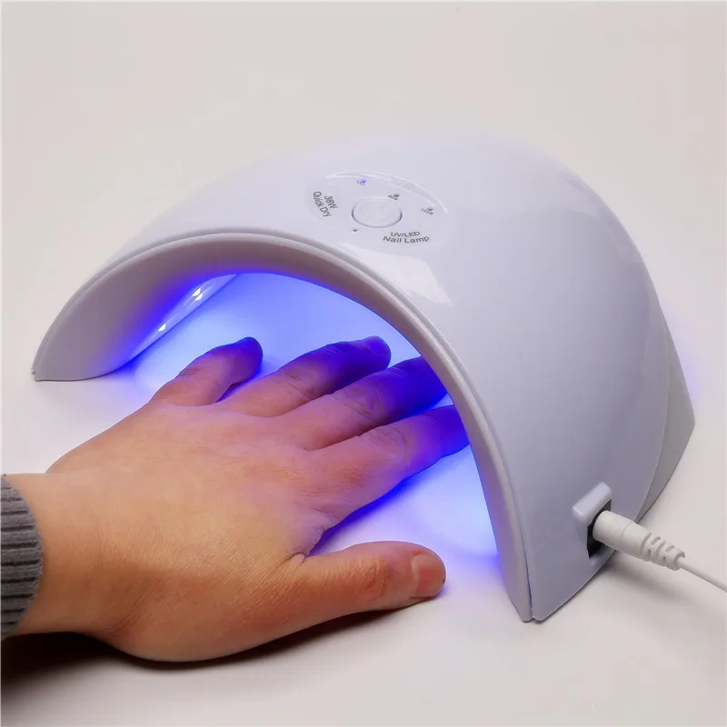 Горячий 36 W Светодиодный УФ-лампа для Сушилка для ногтей весь Гель-лак для маникюра машина с кнопкой таймера USB разъем инструменты для дизайна ногтей