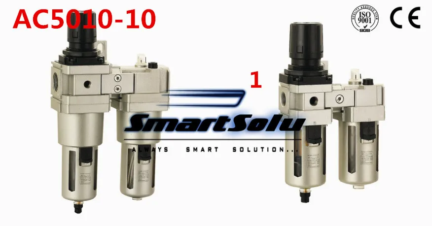 

Free Shipping Pneumatic FRL unit air filter regulator and lubricator AC5010-10 1 inch Manual drain type