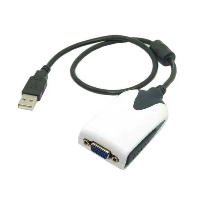 

10pcs / lots USB 2.0 to VGA HD 1080P External Video Graphic Card Converter Cable Adapter, By UPS