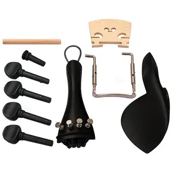 

15Pcs Violin Parts Ebony Wood 4/4 Violin Parts Accessories Bridge Chin rest Endpin Tuners Tail Guitar Musical Instruments