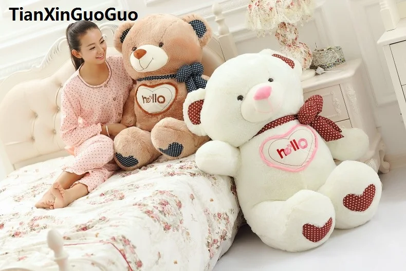 stuffed-plush-toy-large-85cm-hello-bowtie-teddy-bear-plush-toy-soft-doll-throw-pillow-christmas-gift-w2997