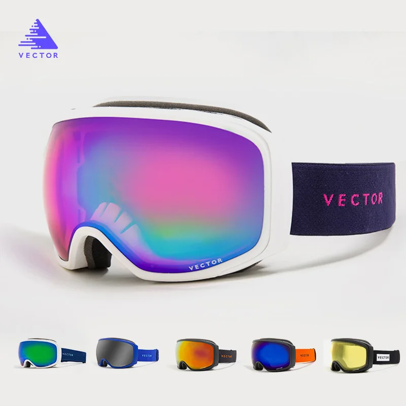 Buy  VECTOR Brand Ski Goggles Men Women Anti-fog UV400 Skiing Snowboard Goggles Spherical Big Mask Eyewe