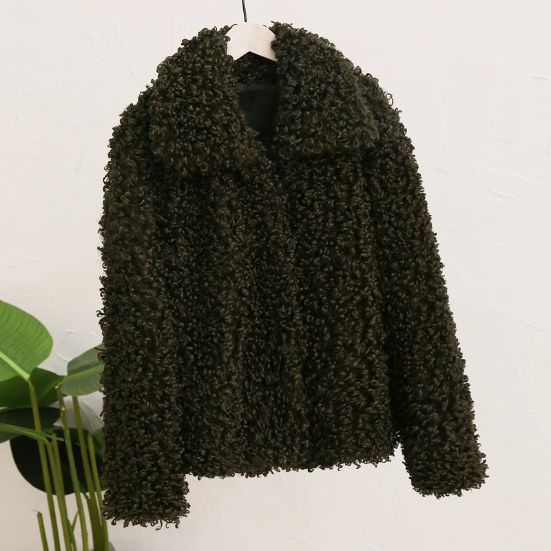 Curly Lamb Faux Fur Jacket Coat Women Turn Down Collar Furry Fake Fur Jacket for Women 2018 Winter Warm Fluffy Jackets Outerwear Curly Lamb Faux Fur Jacket Coat Women Turn Down Collar Furry Fake Fur Jacket for Women 2018 Winter Warm Fluffy Jackets Outerwear