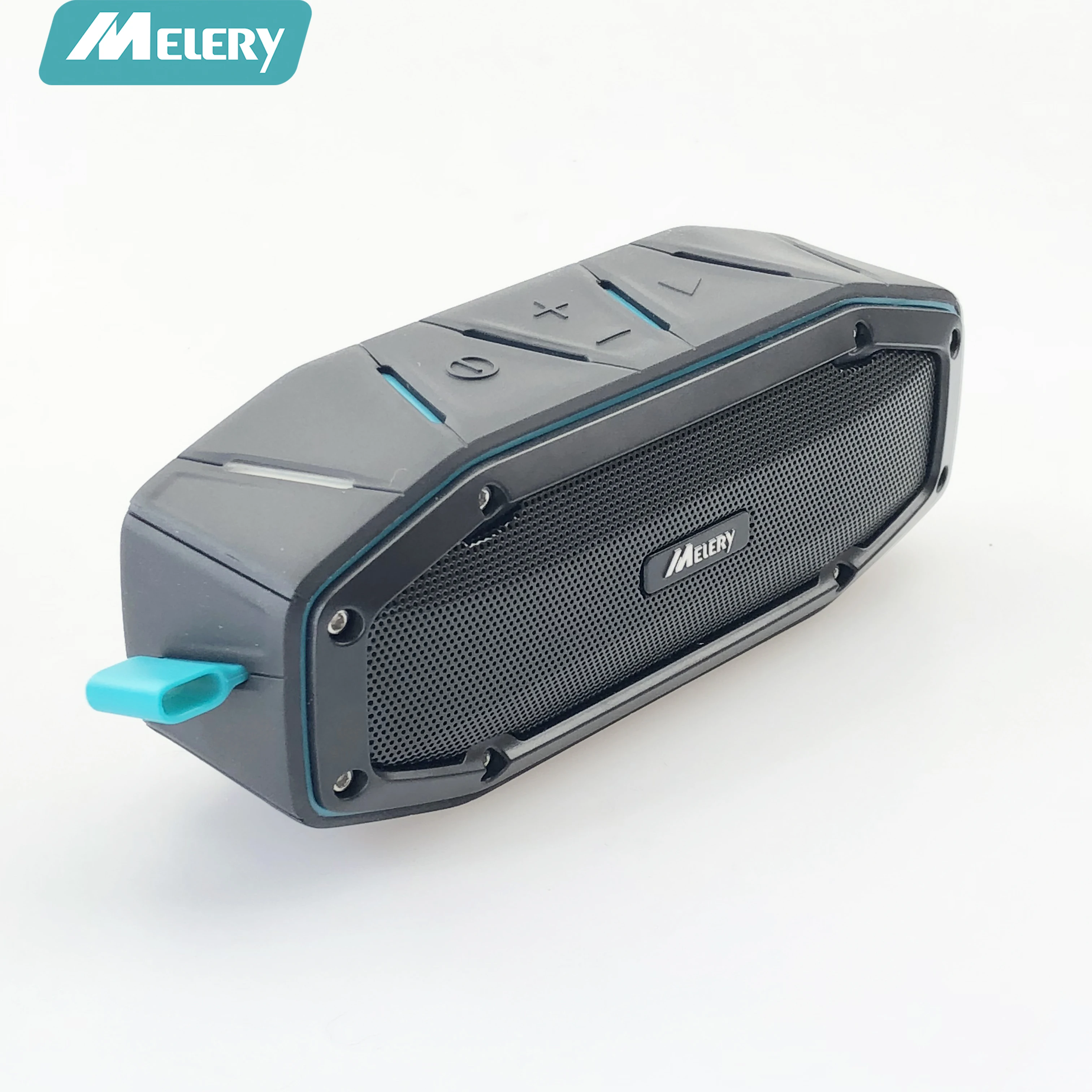 Melery Portable Waterproof Bluetooth Speaker Outdoor IPX6 Wireless AUX with Bass Passive Radiator mic Handfree for