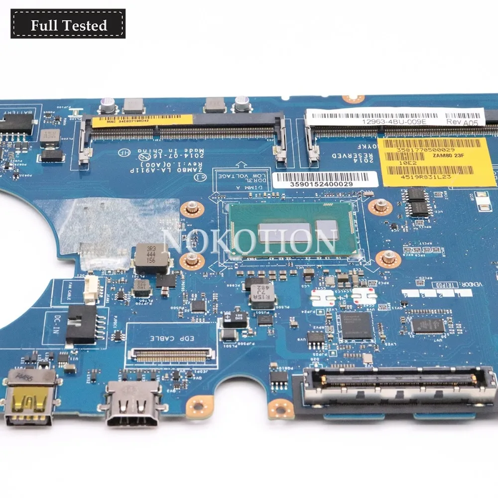 buy  NOKOTION CN-0K9D27 0K9D27 K9D27 Laptop Motherboard for Dell Latitude 15 E5550 ZAM80 LA-A911P I7-560