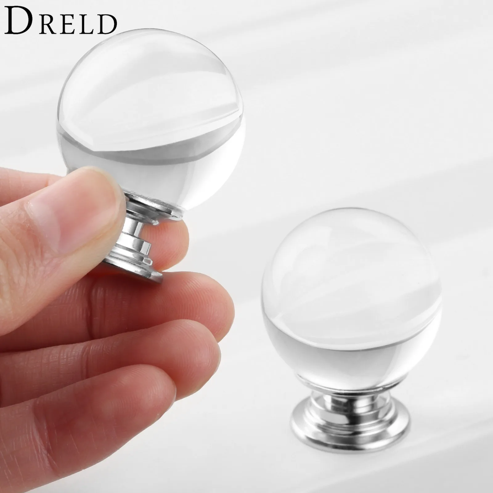 

DRELD 1pc 30mm Furniture Handle Crystal Ball Cabinet Knobs and Handles Door Cupboard Kitchen Pull Handles Furniture Hardware