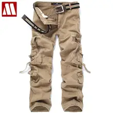 Новые мужские потертые хлопковые повседневные брюки, свободные мужские штаны карго с несколькими карманами, мужские слаксы, большие размеры, W28-42, C454