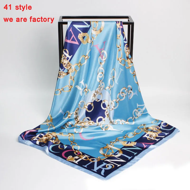 

YILIAN Brand Must be Buy Women Square Scarf 90*90cm Spring Summer Beauty Headscarf Soft Classic Lady Travelling Print Scarf 2019