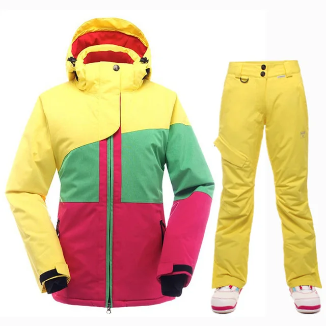 SAENSHING Ski Suit Women Waterproof 10K Snowboard Jacket Ski Pants Breathable Thermal Skiing Snowboarding Suits Winter Snow Sets - Цвет: W3SA192SA1-11-5
