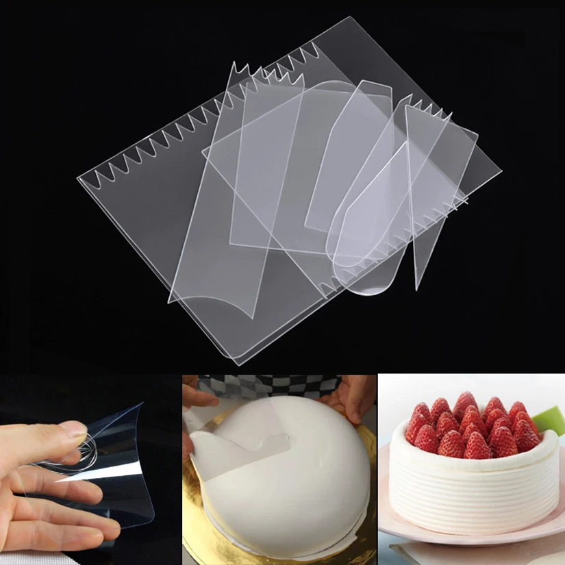 

9 Pcs/set Cake Scraper Fondant Mousse Cream Spatula Edge Smoother Cupcake Cake Cutter Pastry Mold Baking Decorating Tools