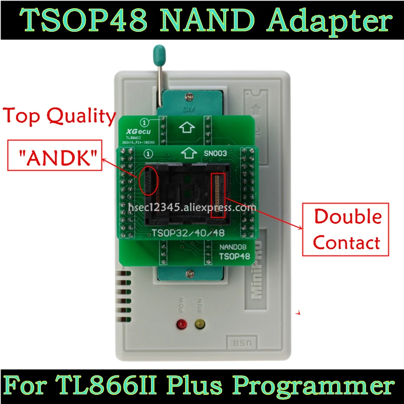 

ANDK TSOP48 NAND Adapter only for xgecu minipro TL866II plus programmer for NAND flash chips TSOP48 adapter socket