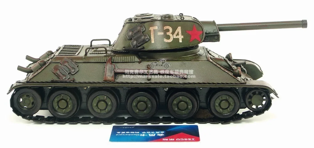 Винтажный ручной танк военная модель 1940 советская T-34 MBT изделия ручной работы под старину