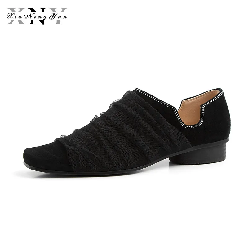 

XiuNingYan Luxury Brand Shoes Woman Genuine Leather Women Flat Shoes Fashion Handmade Woman Casual Loafers Femme Driving Shoes