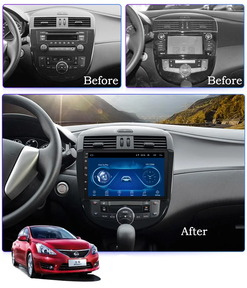 

Super Slim Touch Screen Android 9.1 radio GPS Navigation for Nissan TIIDA 2011-2015 headunit tablets Stereo Multimedia Bluetooth