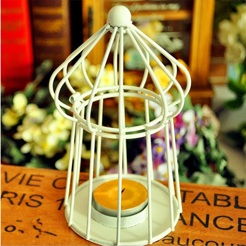 Wrought Metal Bird Cage Wedding Candle Holder Lantern Morocco Vintage