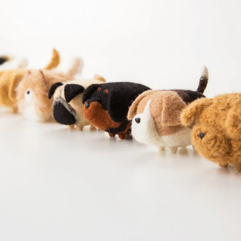 Non-Finish DIY Kit No Faceless Dog Tiger Cat Wool Felt Doll Needle Felting kit Accessories Felt Poked For Kids Children Handmade