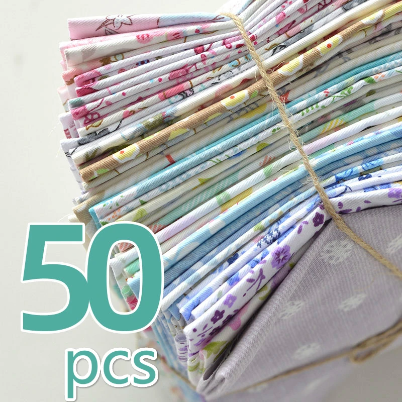 

50pcs Cloth shredded cloth pure cotton fabric cartoon hand DIY craft novice patchwork cloth group cloth head free shipping