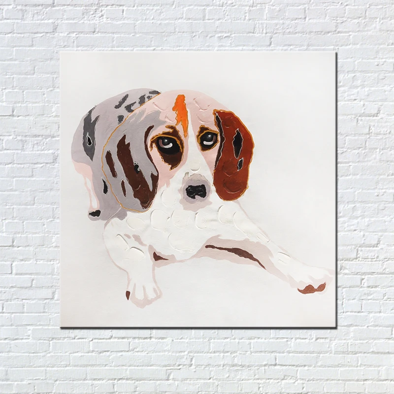 Professional Handmade Modern Abstract Cute Dog Oil