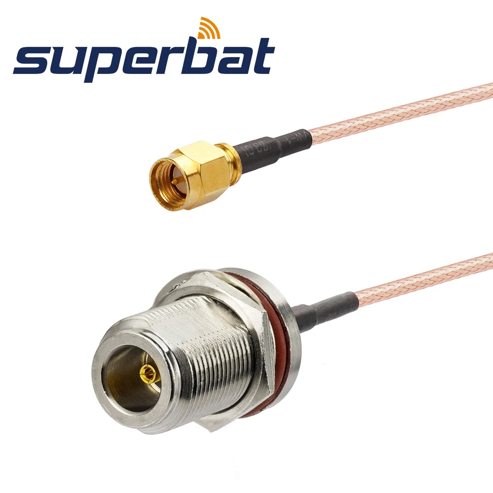 

Superbat N female bulkhead O-ring to SMA male Straight Pigtail cable RG316 15cm for Wireless