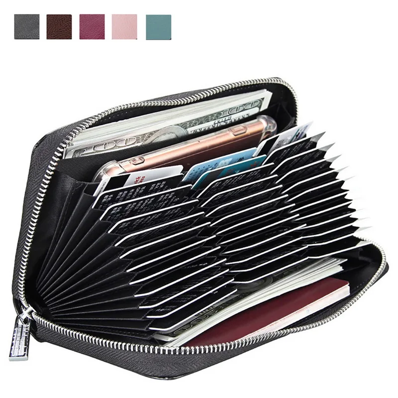

Loozykit PU Leather Card Package Long Zipper Purse Passport Pack Cards Holder Multi-card Large Capacity Women Card Storage Bags